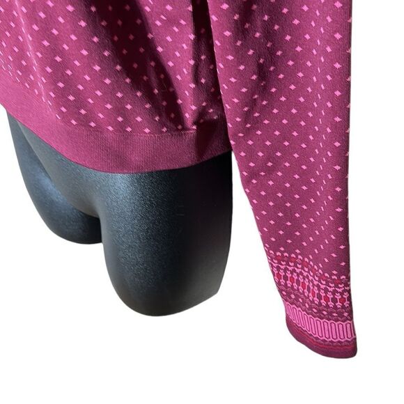 Fabletics Holly seamless long sleeve top Merlot multi new xl Nordic fair isle - Picture 6 of 9